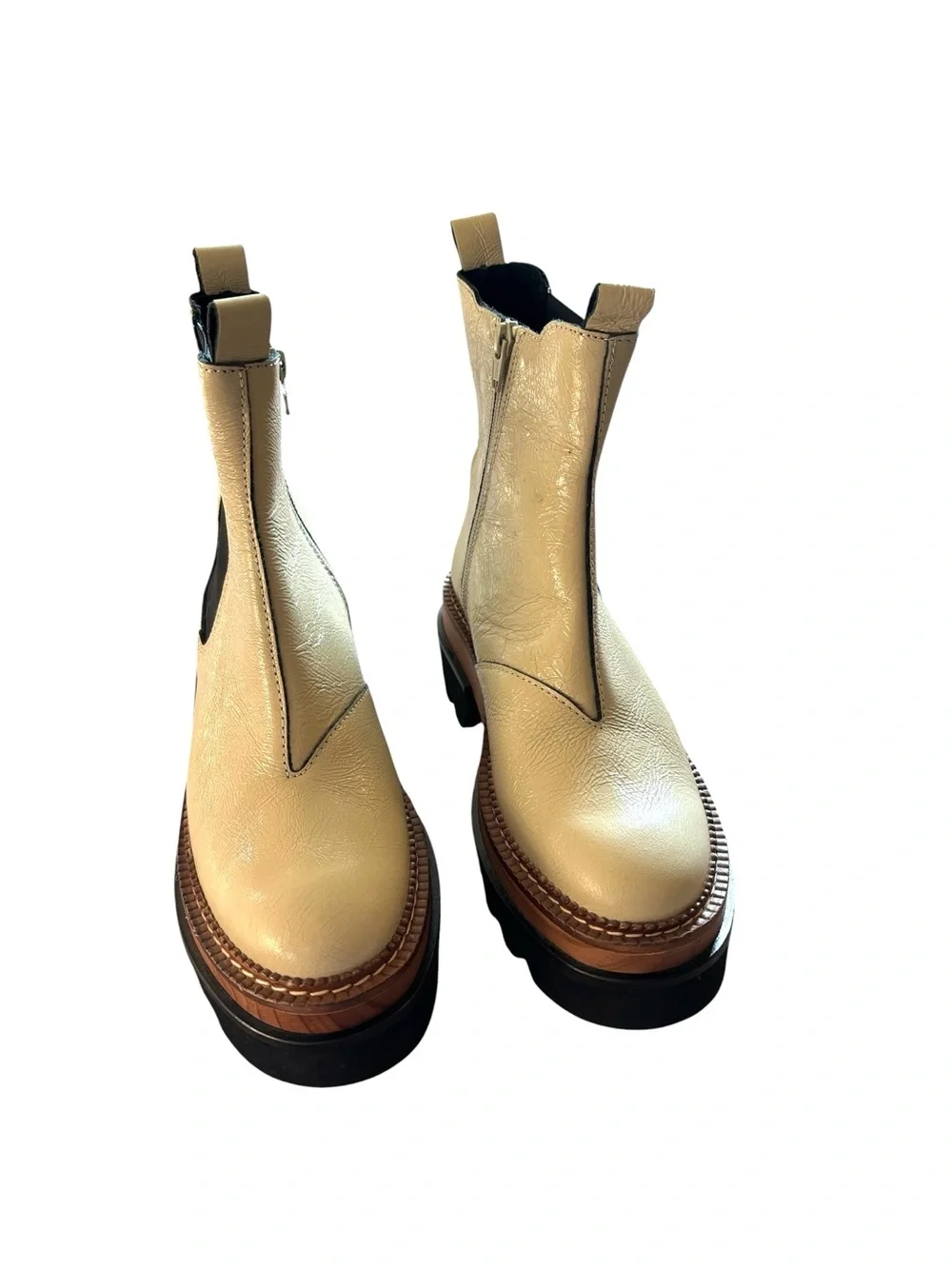 Free People Vance Chelsea Clog Boots Oatmeal Like New size 38